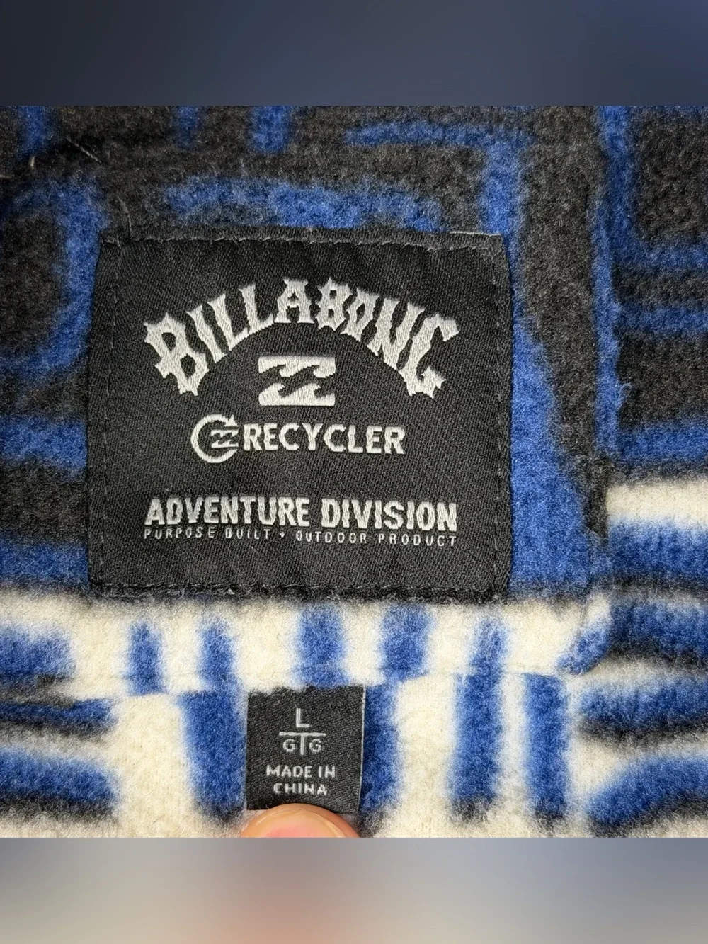 Billabong Adventure Division Recycler Aztec Fleece Pullover Jacket Size L